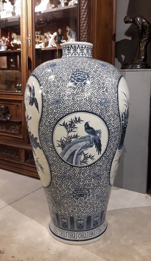 Antique blue ceramic vase