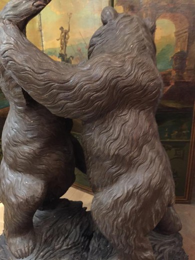 Antique sculptural composition "Bears"