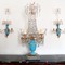 Antique girandole and paired sconces