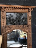 Antique bleached renaissance mirror with bas relief Antique bleached renaissance mirror with bas relief