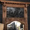 Antique bleached renaissance mirror with bas relief