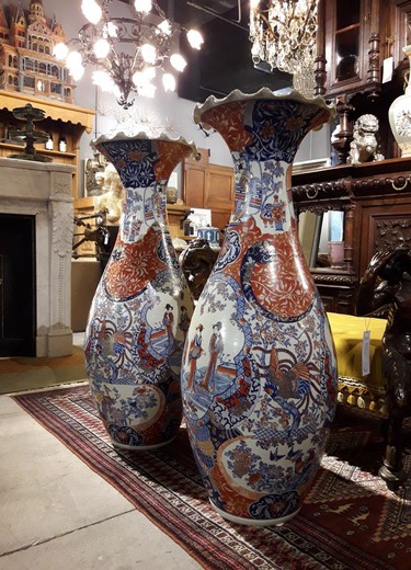 Antique pair Imari porcelain vases