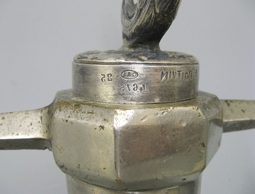 Антикварный маскот "Петух" из серебрёной бронзы