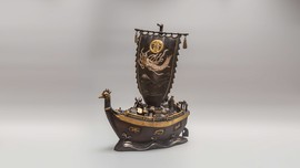 Antique sculpture of Takarabune boat