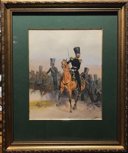Lithograph "The form of guards cavalry"