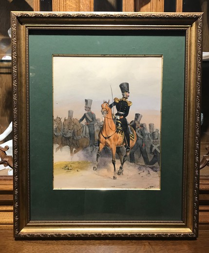 Lithograph "The form of guards cavalry"