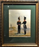 Antique lithography "The uniform officers of the Guards infantry."