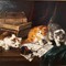 Antique painting "Kittens"