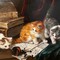 Антикварная картина «Котята»