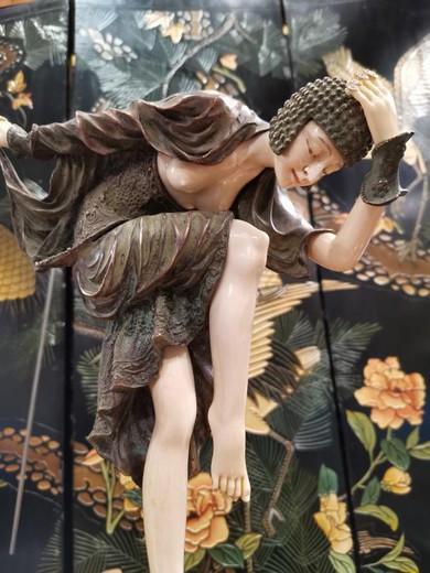 Antique art deco dancer sculpture