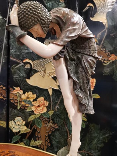 Antique art deco dancer sculpture