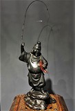 Antique sculpture "God Ebisu with fish"