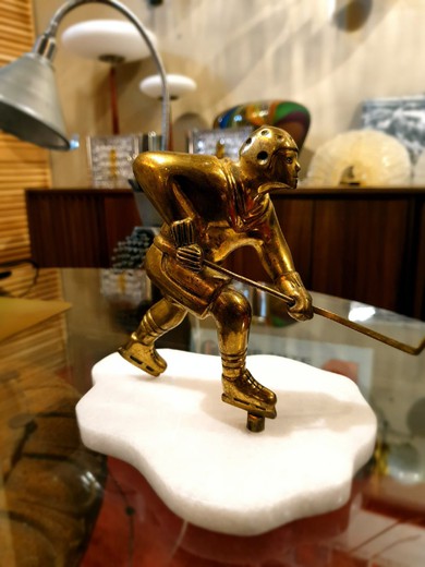 Vintage sculpture "Hockey player"