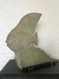 Antique angelfish sculpture