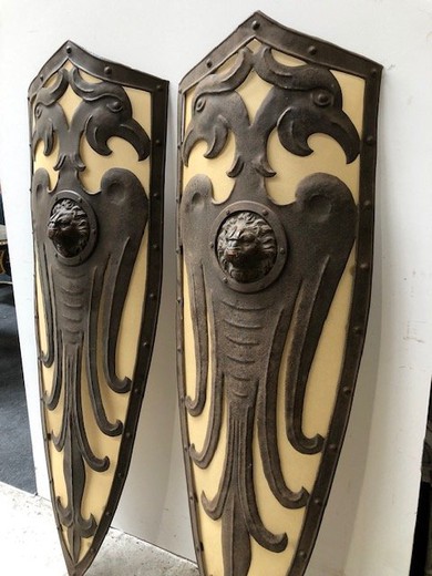 Antique pair shields