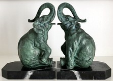 Antique art deco elephants bookends