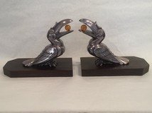 Antique bookends toucans art deco