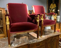 Antique twin armchairs