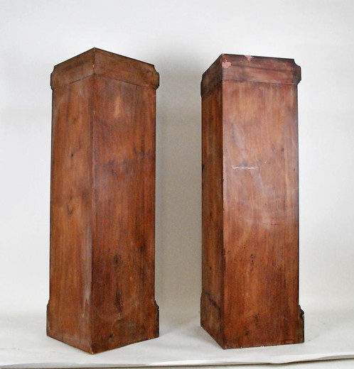 Antique paired pedestals