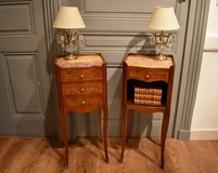 Antique Louis XV style pair nightstands