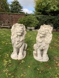 Park sculptures of lions