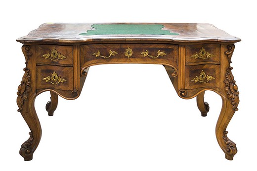 антикварный письменный стол бюро из ореха людовик 15 рококо
