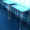 Antique tables with mirror tops