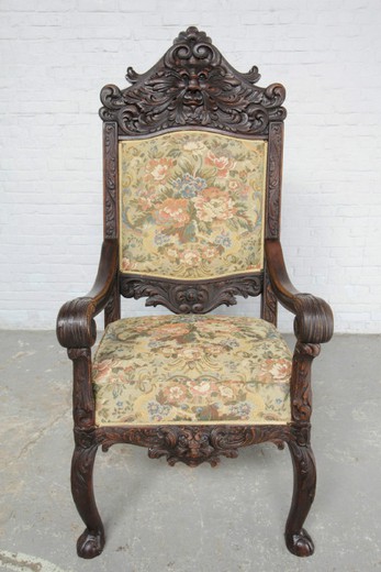 антиквариат, антикварное кресло, старинное кресло, купить антикварное кресло, кресло ренессанс, мебель в стиле ренессанс