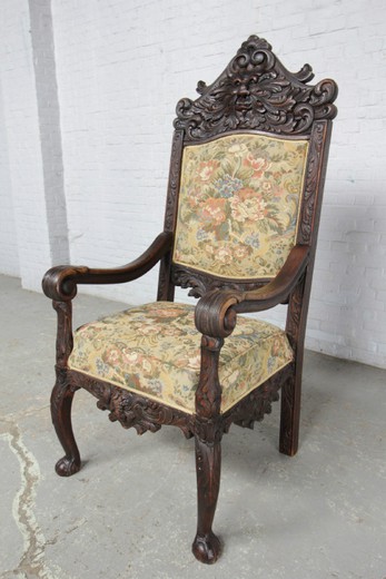 антикварное кресло ренессанс, купить старинное кресло в стиле ренессанс, антиквариат, антикварное кресло в стиле ренессанс