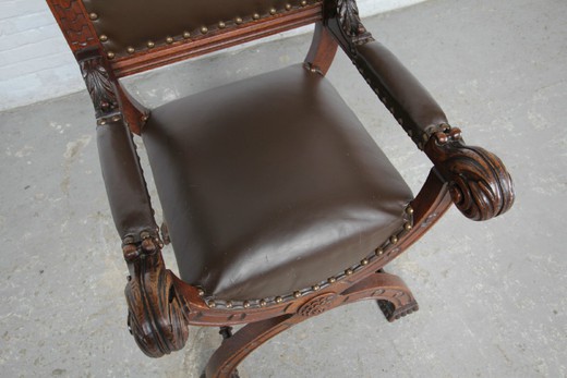 старинная мбель, мебель в стиле карла х, старинная мебель в стиле карла х, карл х, кресло из кожи, кожаное кресло, старинное кожаное кресло