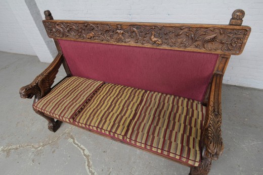 antique bench, Renaissance furniture, carved furniture, antique furniture, antique furniture