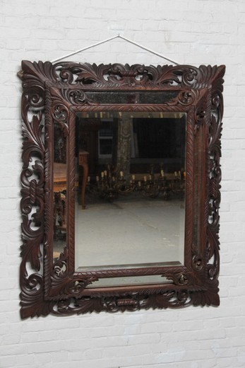 antique mirror, mirror with carved frame