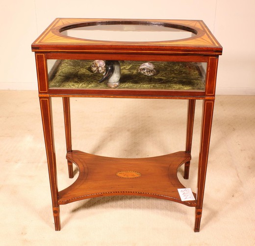antique furniture, wood furniture, antique table, antique showcase, display table, marquetry furniture, wooden showcase