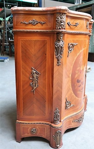 antique furniture made of wood in marquetry