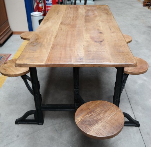 antique industrial-style table