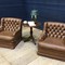 Vintage pair of Chesterfield armchairs