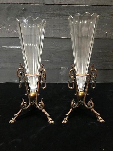 antique vases, vases in Empire style, vases of bronze and glass, antiques, antique gallery, antiques shop, antique interior items