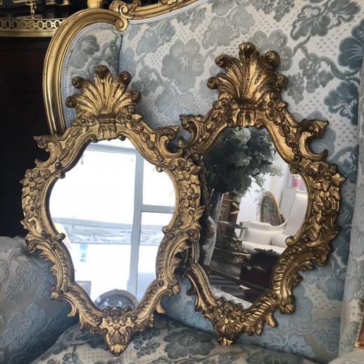 старинные парные зеркала, пара зеркал ХХ век, купи старинные парные зеркала, купить антикварные зеркала в стиле людовика 15