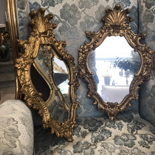 антикварные зеркала, старинные зеркала, парные зеркала, купить антикварные парные зеркала из дерева с золочением
