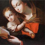 Antique painting "Madonna and Child"