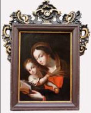 Антикварная картина «Мадонна с младенцем»
