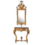 Antique console with mirror