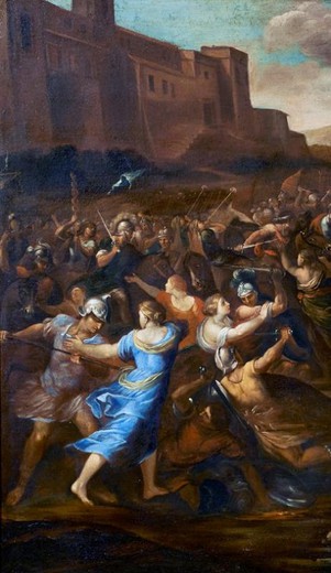 Антикварные картины Франческо Аллегрини: "Похищение сабинянок"