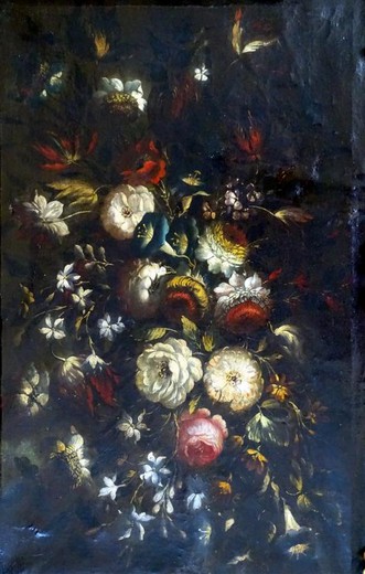 Старинный натюрморт с цветами