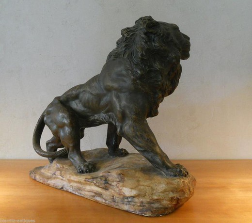 Terracotta lion sculpture