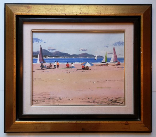 Антикварная картина «Пляж в Камбрильсе»