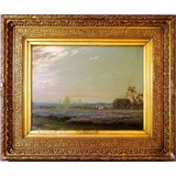 Antique painting "Rural landscape"