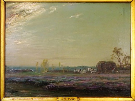 Антикварная картина «Сельский пейзаж»
