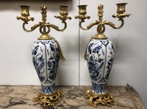 Antique paired candelabra