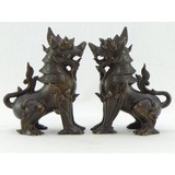 Antique pair sculptures "Fo Dogs"